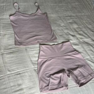 Pristine condition Aritzia Pink Athletic Shorts and Top Set